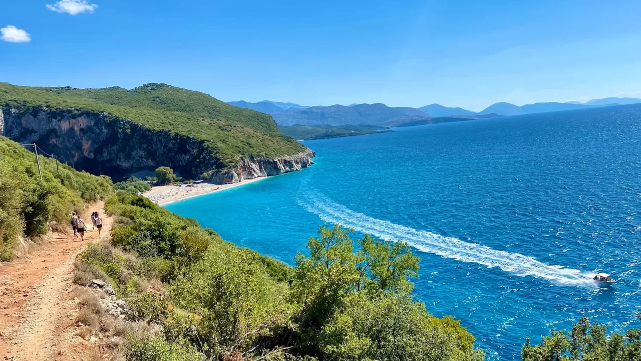 Early-summer calm on the turquoise coast near Dhërmi