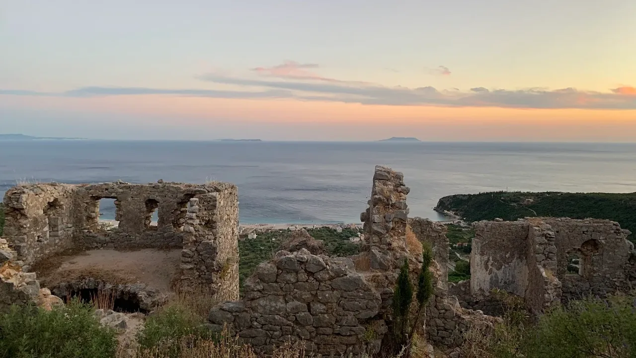 The coastal town of Himarë on the Albanian Riviera